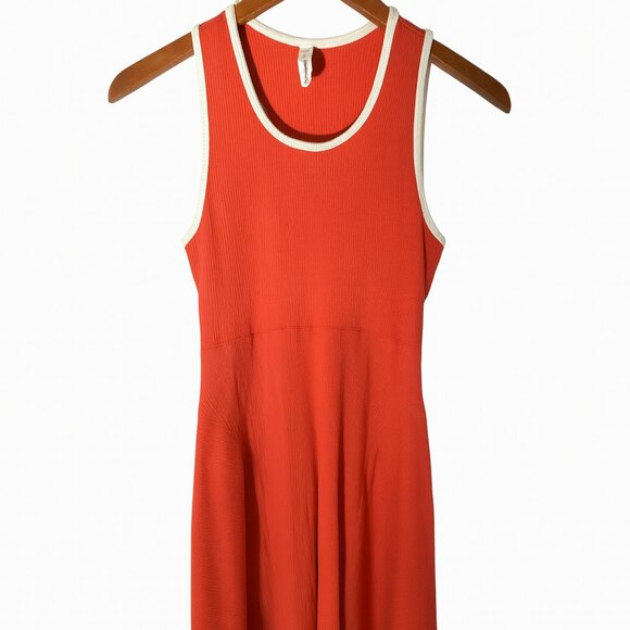 Daily Practice by Anthropologie Red Ribbed Hanky-Hem Midi Dress (Size S) - Picture 1 of 6
